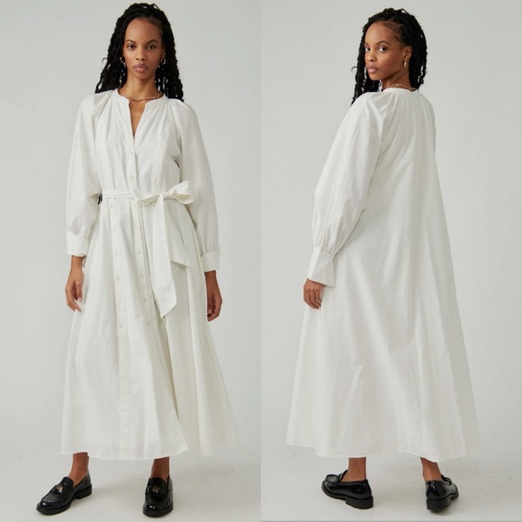 NWT Free People Charlie Button White Maxi Dress - Picture 2 of 6